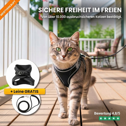Ausbruchsicheres Katzengeschirr + Leine